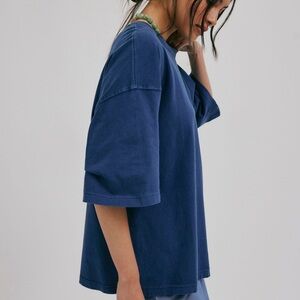 We The Free Deep Blue Boxy Short-Sleeve Tee